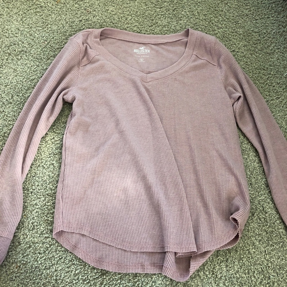 pink waffle long sleeve